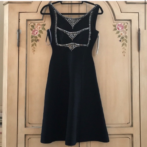 Herve Leger Dresses & Skirts - New Herve leger black midi beaded dress new